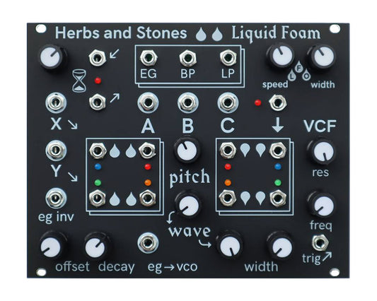 Herbs & Stones Liquid Foam Modular Mono Analogue Groovebox Eurorack Module