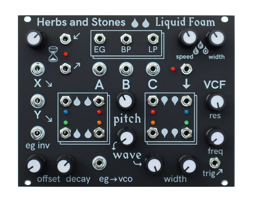 Herbs & Stones Liquid Foam Modular Mono Analogue Groovebox Eurorack Module