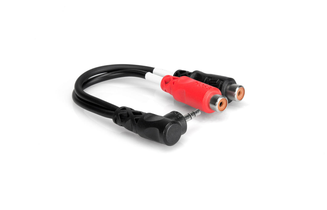 Hosa Technology YRA-167 Right-Angle 3.5mm TRS(M) to Dual RCA(F) Stereo Breakout Adaptor Cable