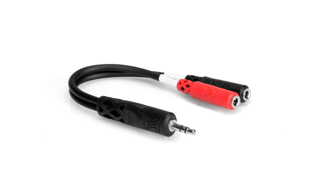 Hosa Technology YMM-261 Stereo Breakout Cable 3.5 mm TRS to Dual 3.5 mm TSF