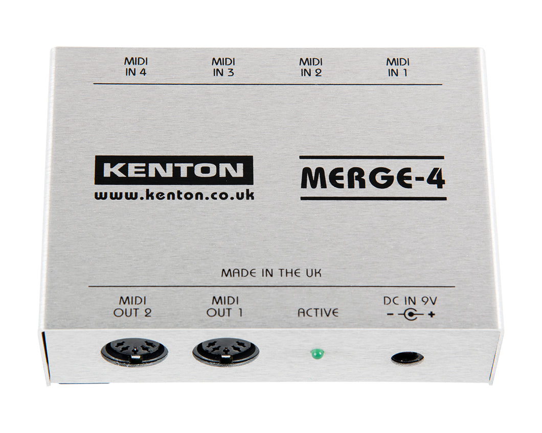 Kenton Merge 4 - 4 MIDI Inputs to 2 MIDI Outputs