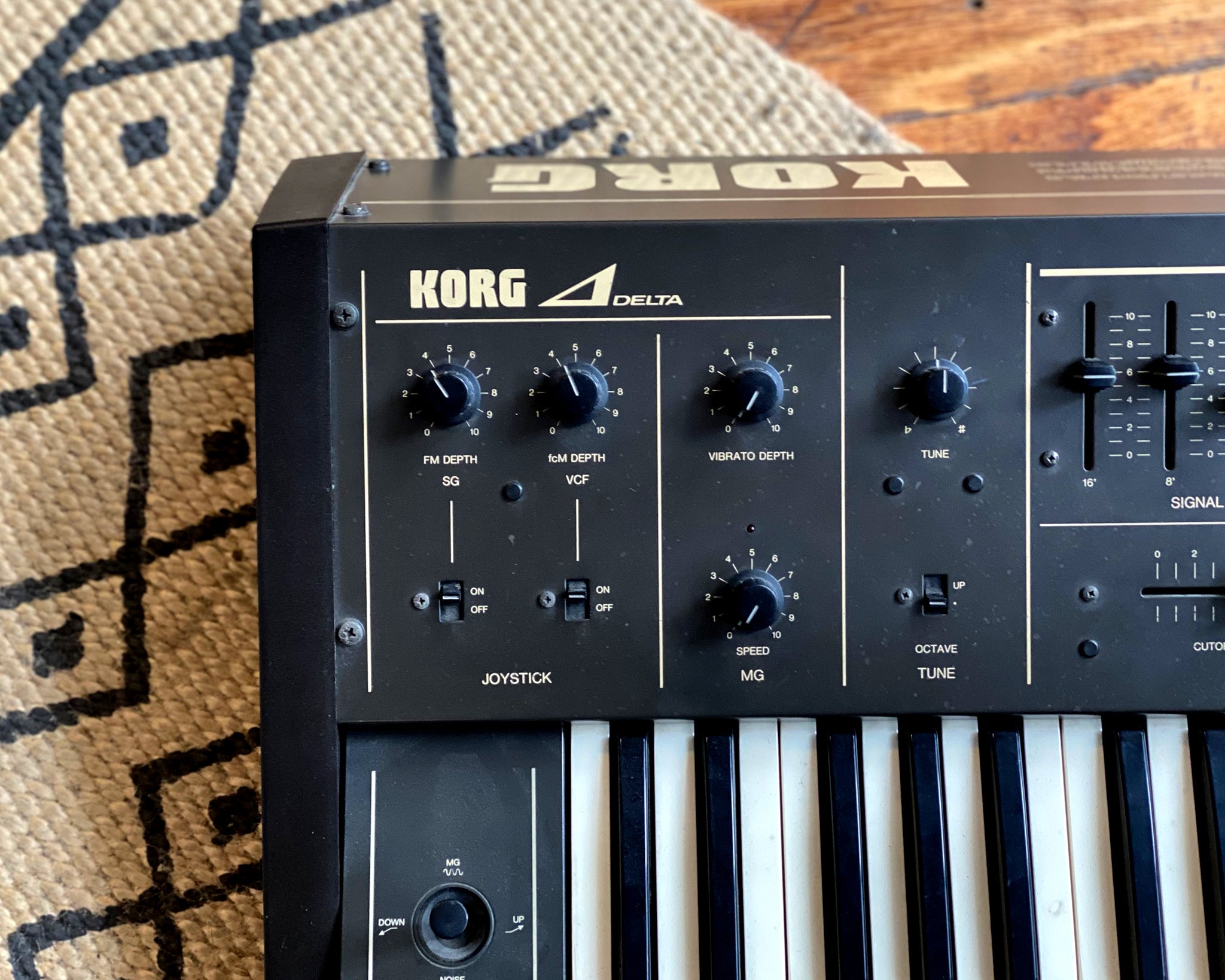 Korg delta synthesizer top