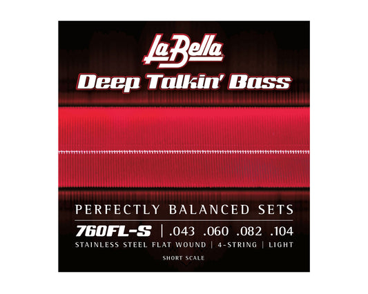 La Bella 760FL-S Short-Scale Stainless Steel Flat Wound Strings