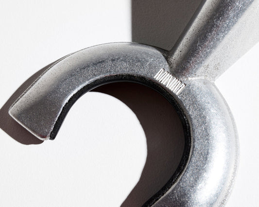 MINIM Aluminium & Black Leather Sandcast Hanger