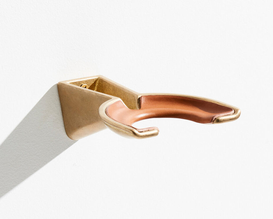 MINIM Brass & Tan Vegan Leather Sandcast Hanger
