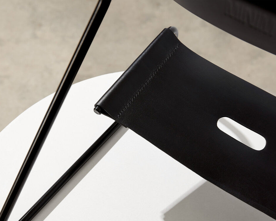 MINIM Sling Guitar Stand Black Leather/Black Frame
