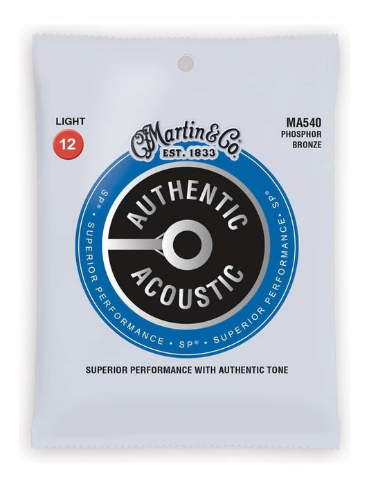 Martin Acoustic MA540 Authentic SP Phosphor Bronze Light Acoustic Guitar Strings