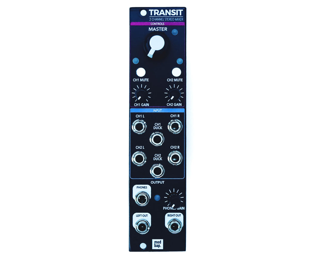 Modbap Modular Transit 2 Channel Stereo Eurorack Mixer