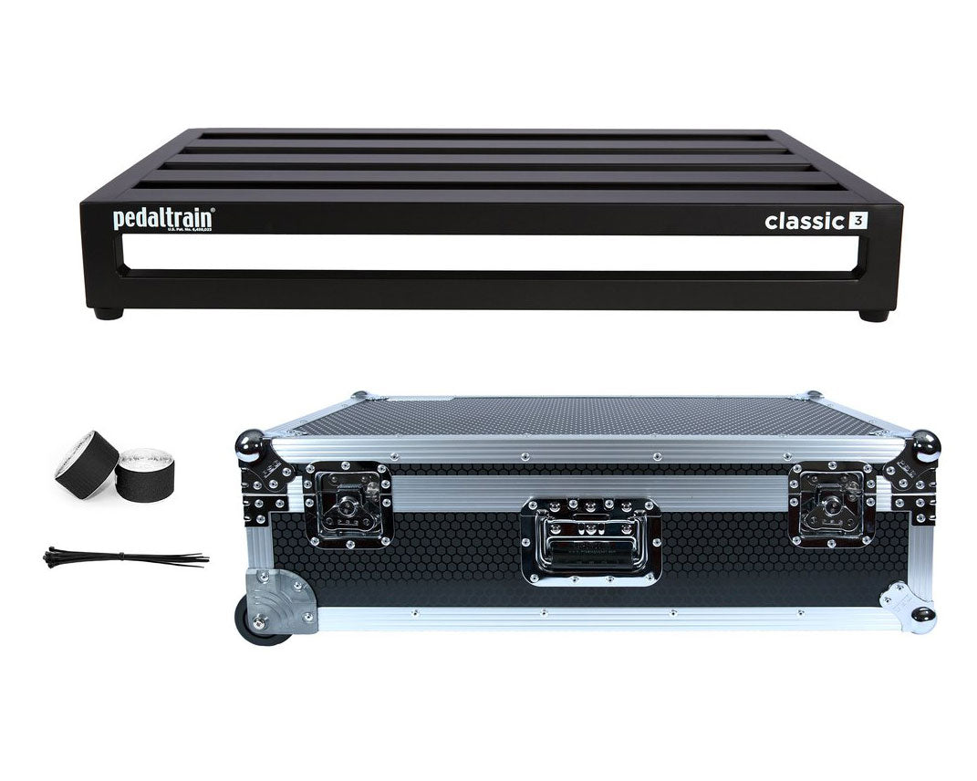 Pedaltrain Classic 3 Tour Case Wheeled Tour Case in Black Honeycomb Finish