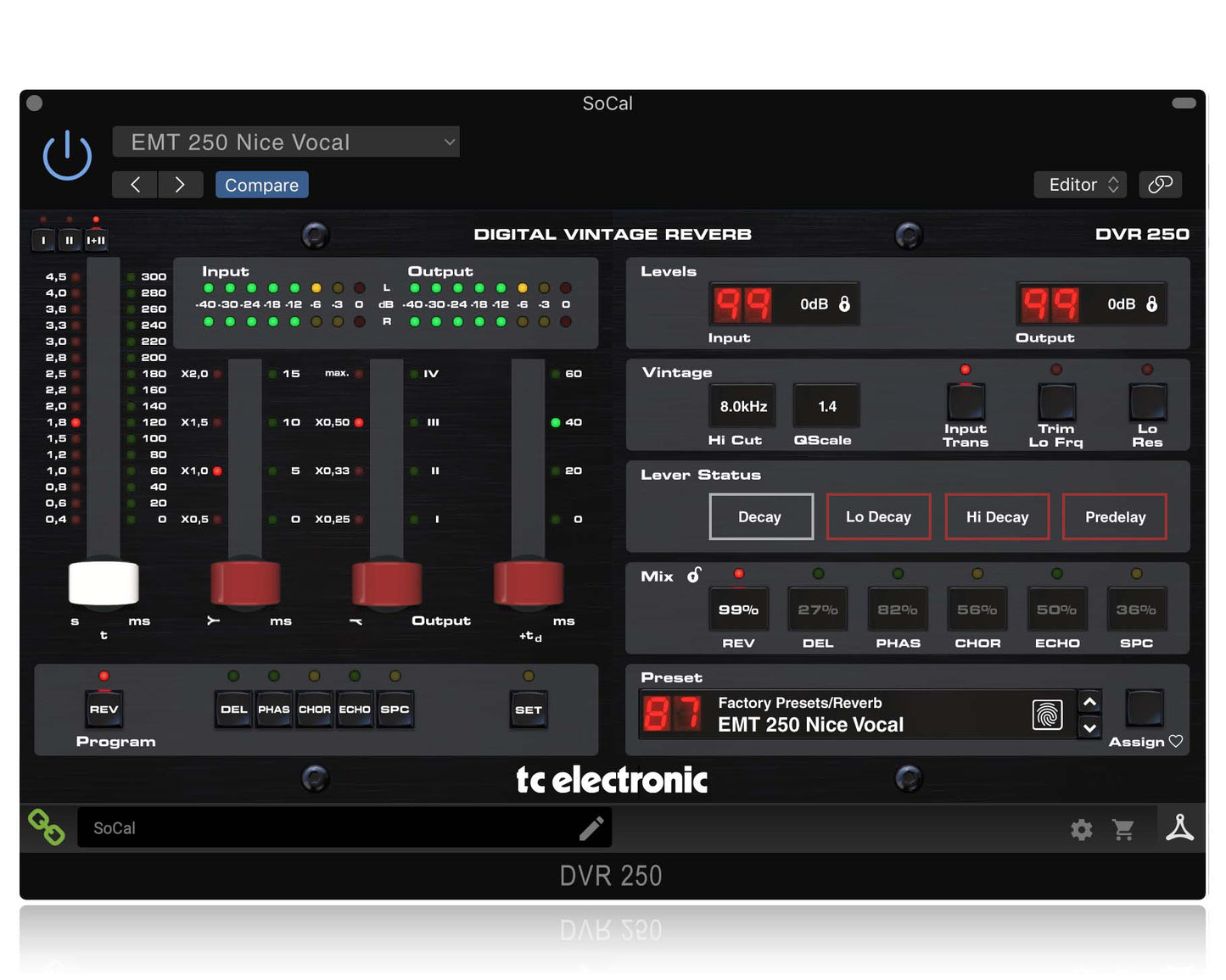 TC Electronic DVR250-DT Digital Vintage Reverb Effects Processor