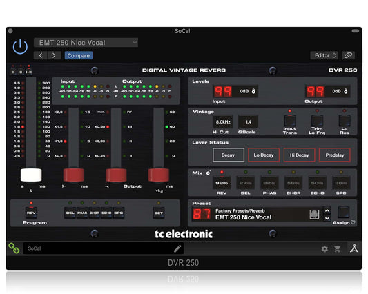 TC Electronic DVR250-DT Digital Vintage Reverb Effects Processor