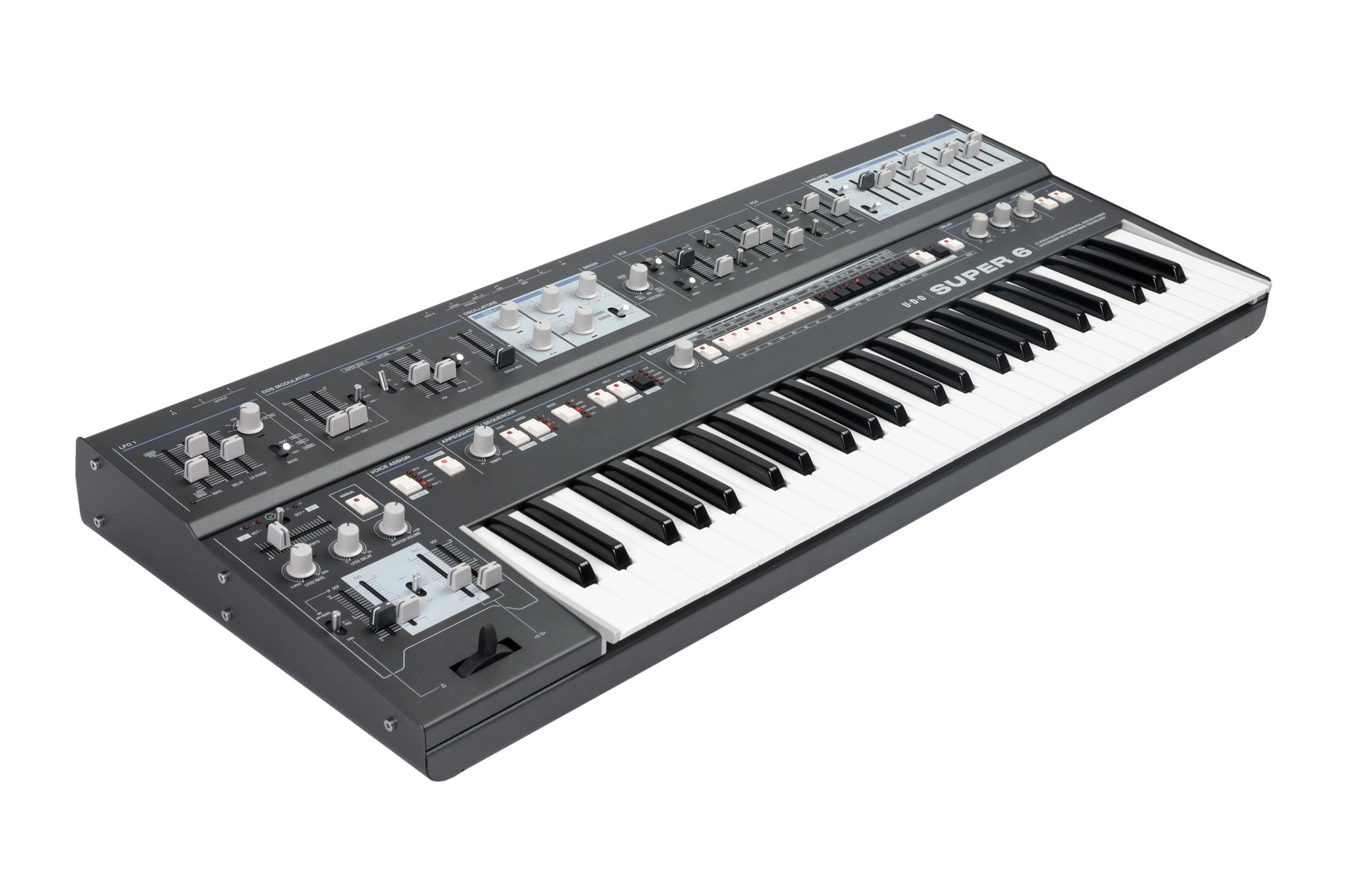 UDO Super 6 12 Voice Polyphonic Stereo Analogue Synthesizer Grey