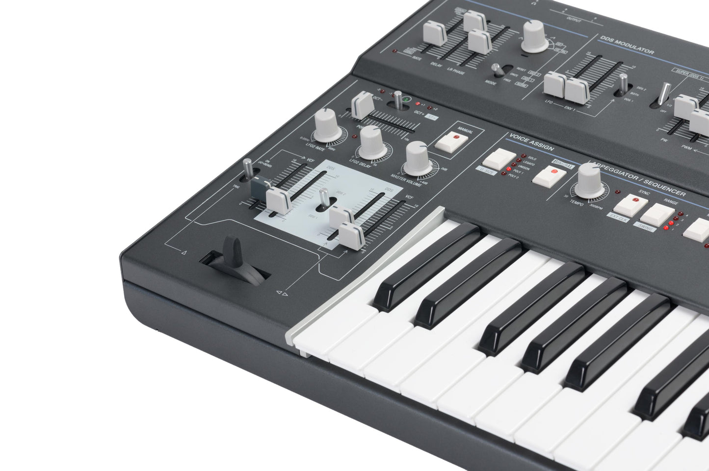 UDO Super 6 12 Voice Polyphonic Stereo-Analogue Hybrid Synthesizer - Grey