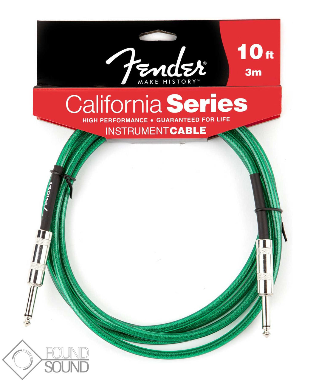 Fender California Series 10 Foot Instrument Cable (Green)