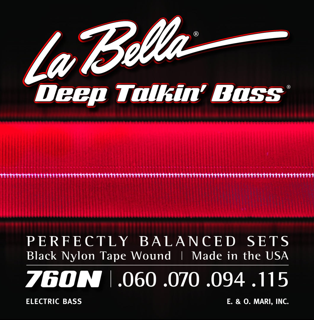 La Bella 760N DTB Black Nylon Tape Wound Bass Strings