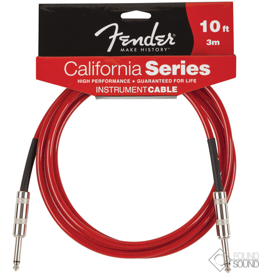 Fender California Series 10 Foot Instrument Cable (Red)