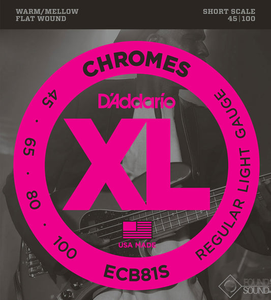 D'Addario ECB81S Short Scale Flatwound Bass Strings