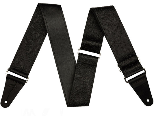 Fender 2" Tooled Leather Strap (Black)