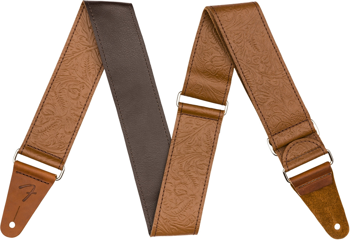 Fender 2" Tooled Leather Strap (Brown)