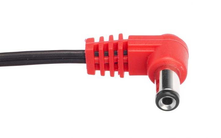 Cioks 2050-LN Flex Type 2 50cm (20″) with 5.5/2.1mm Centre Positive Angled 12mm Barrel DC Plug (Red)