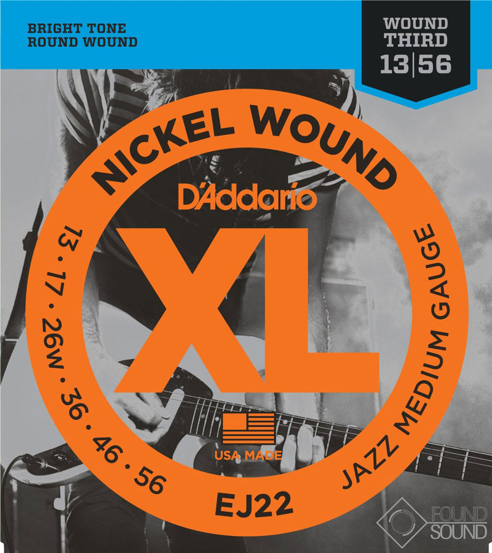 D'Addario EJ22 Nickel Wound Jazz Medium Electric Guitar Strings