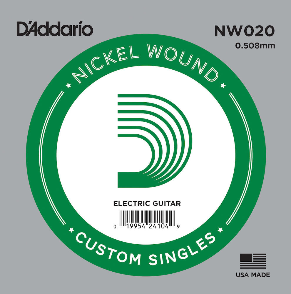 D'Addario NW020 Nickel Wound Electric Guitar Single String.020