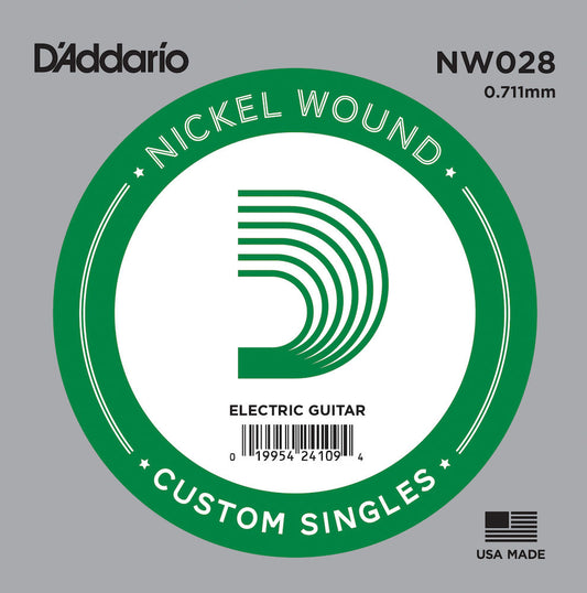 D'Addario NW028 Nickel Wound Electric Guitar Single String.028