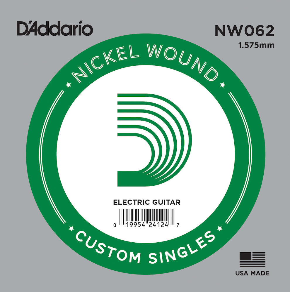 D'Addario NW062 Nickel Wound Electric Guitar Single String .062