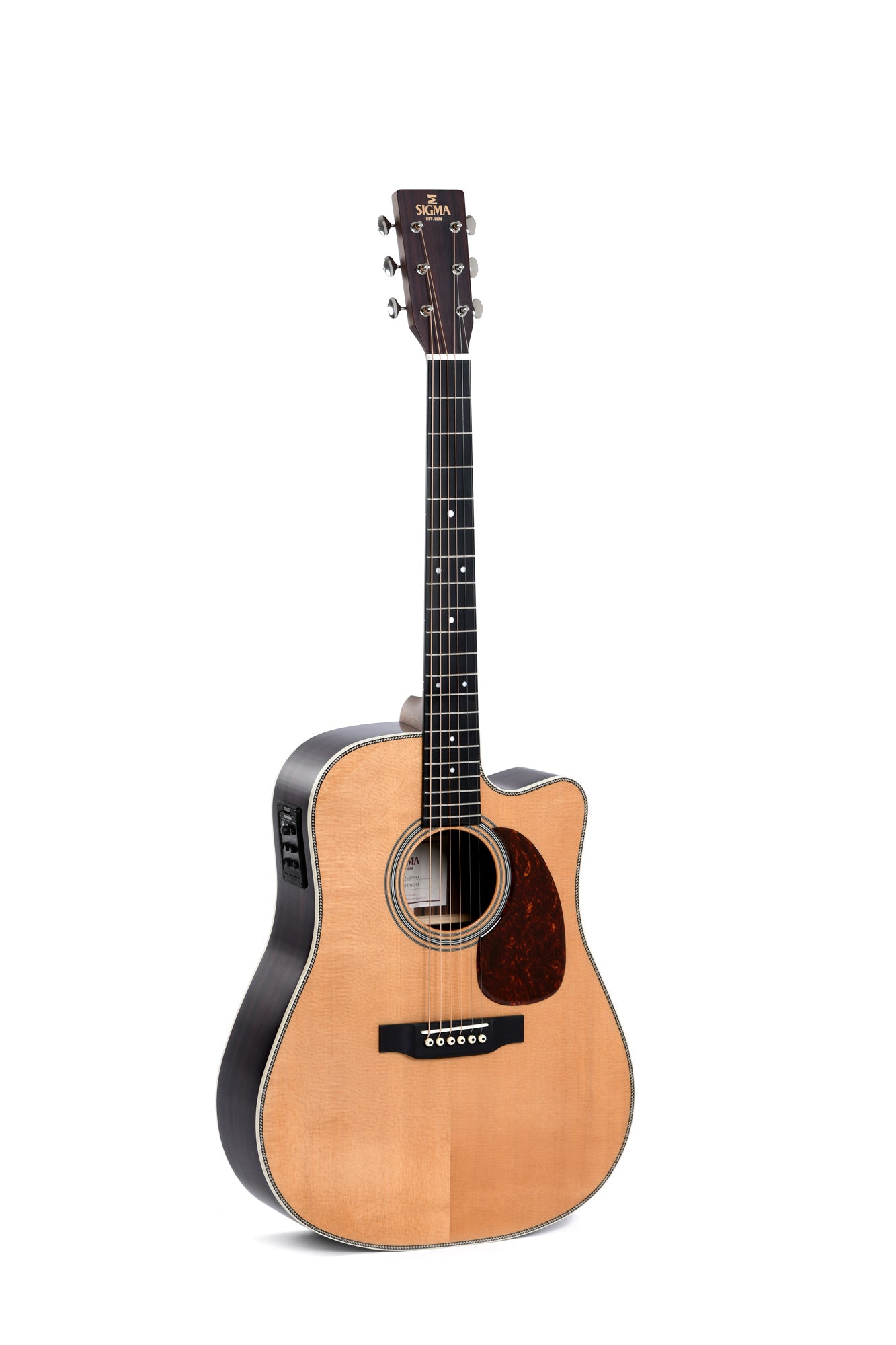 Sigma DTC-28HE Dreadnought with Cutaway and Fisman Presys+ Pickup System
