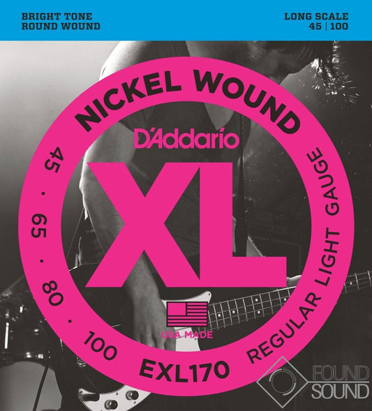 D'Addario EXL170 Regular Light Gauge Long Scale Nickel Wound Bass Strings