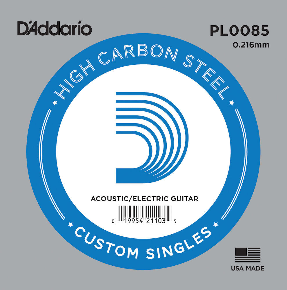 D'Addario PL0085 Plain Steel Guitar Single String .0085