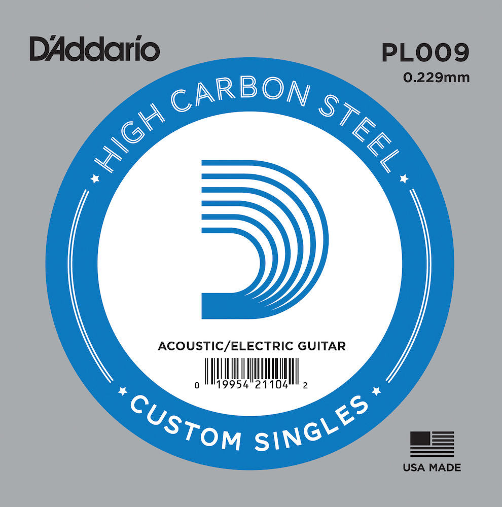 D'Addario PL009 Plain Steel Guitar Single String .009