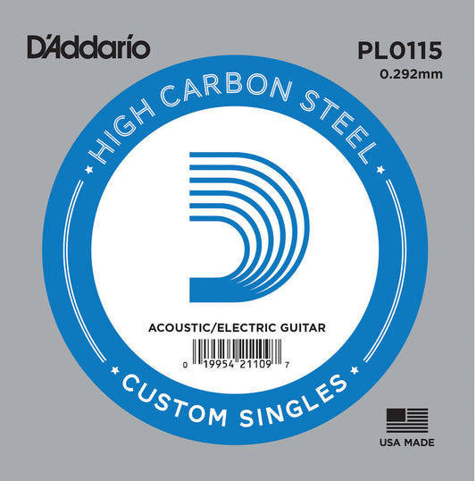D'Addario PL0115 Plain Steel .0115 Gauge Guitar Single String