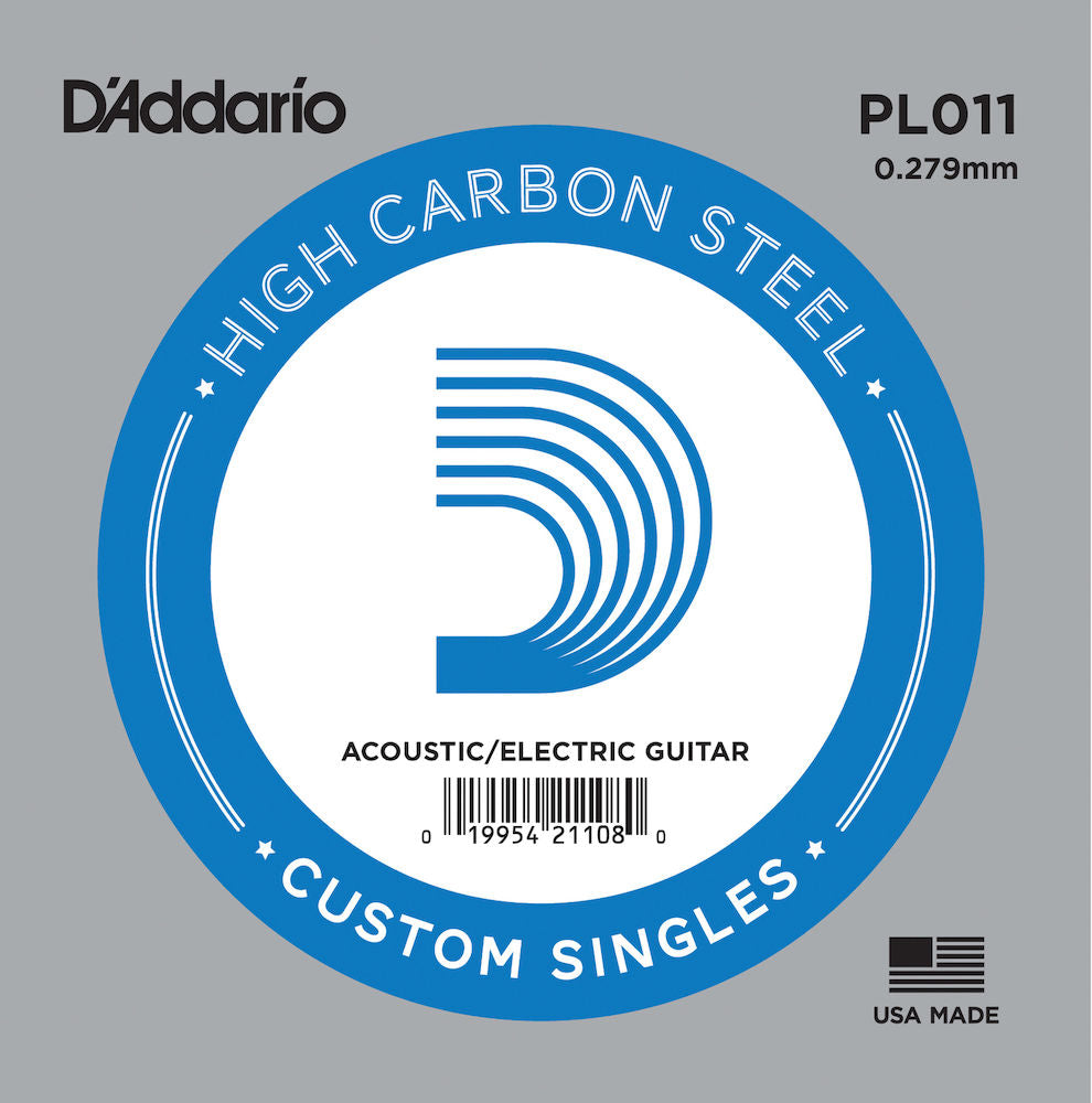 D'Addario PL011 Plain Steel Guitar Single String .011