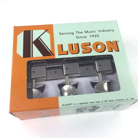 Kluson WD90NPM 3-On-A-Plate Vintage Nickel Metal Button