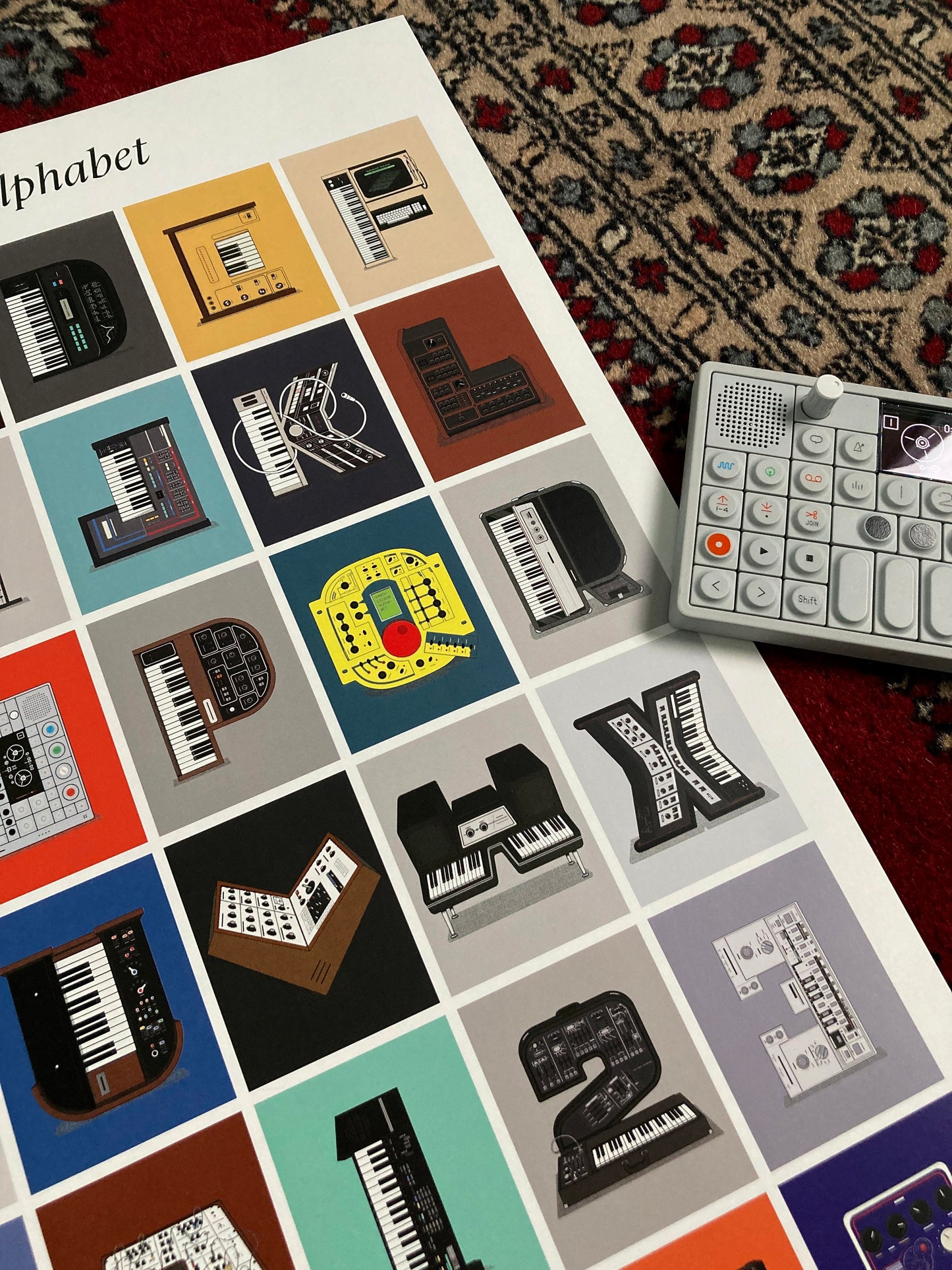 Mattserif Synthesizer Alphabet Poster