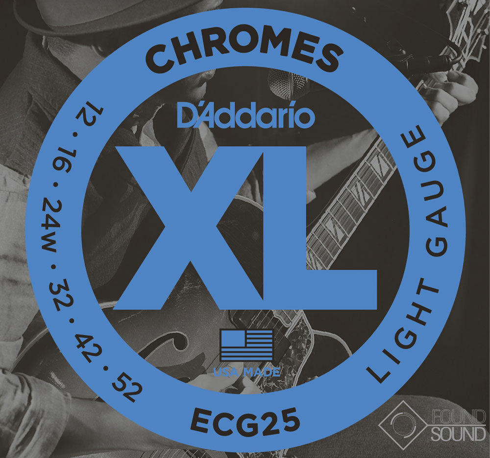 D'Addario ECG25 Chromes Flat Wound Electric Guitar Strings